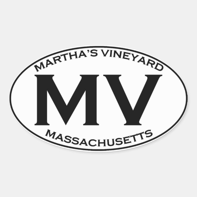 Adesivo Oval MV - O Vineyard Massachusetts da Martha (Frente)