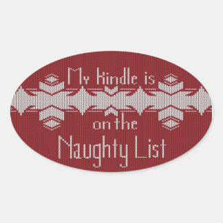 Adesivo Oval My Kindle Is on the Naughty List Sticker