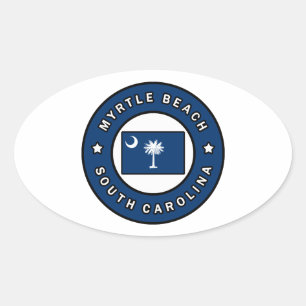 Adesivo Oval Myrtle Beach Carolina do Sul