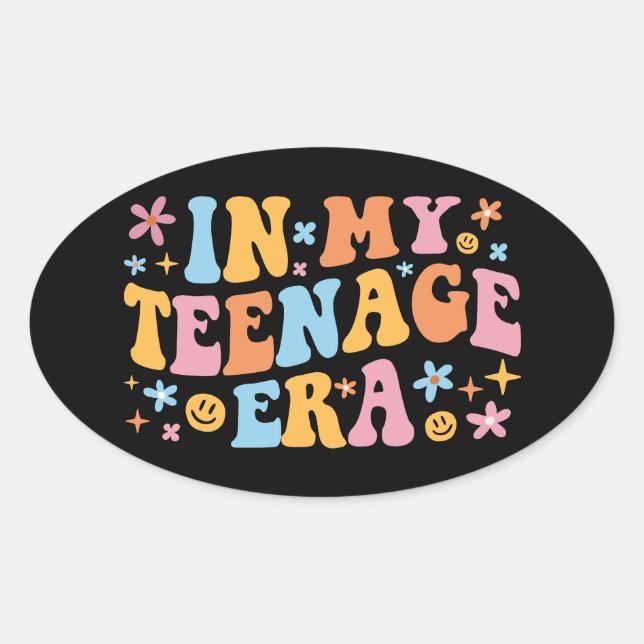 Adesivo Oval Na Minha Época De Adolescência Eu (Frente)