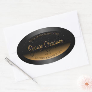 Adesivo Oval Na moda Black Orange Product Labs Soft Glitter