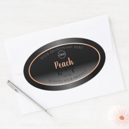 Adesivo Oval Na moda Black White Product Label Peach Frame Logo