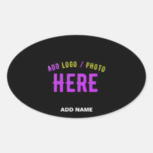 ADESIVO OVAL NA MODA MODERNO PERSONALIZÁVEL NEGRO VERIFICADO CO