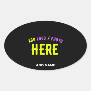 ADESIVO OVAL NA MODA MODERNO PERSONALIZÁVEL NEGRO VERIFICADO CO