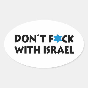 Adesivo Oval Não Brinque Com Israel - Orgulho do Estado Judeu