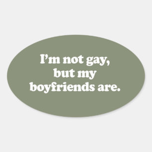 ADESIVO OVAL NÃO SOU GAY, MAS MEUS NAMORADOS SÃO
