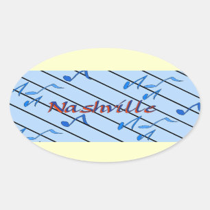 Adesivo Oval Nashville nota o azul