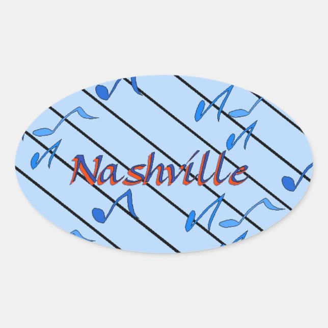 Adesivo Oval Nashville Notas Azul (Frente)