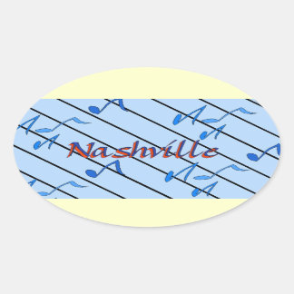 Adesivo Oval Nashville Notas Azul