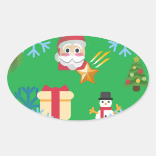 Adesivo Oval natal emoji
