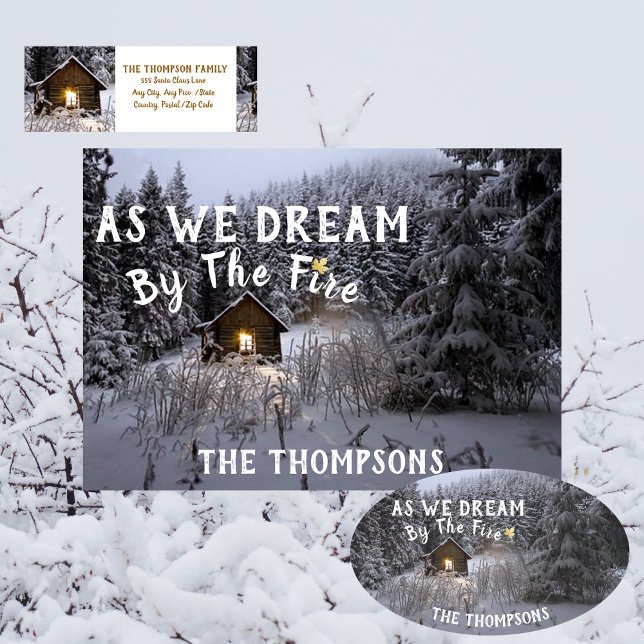 Adesivo Oval Natal Russo (Rustic Country Christmas Sticker. Add the matching Christmas Card and Return Address Label)