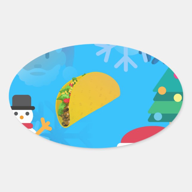 Adesivo Oval natal taco emoji (Frente)
