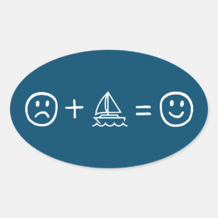 Adesivo Oval Navegar te deixa feliz
