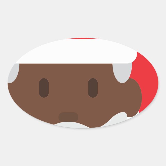 Adesivo Oval negro santa claus emoji (Frente)