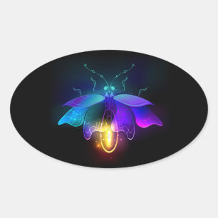 Adesivo Oval Neon Firefly a preto