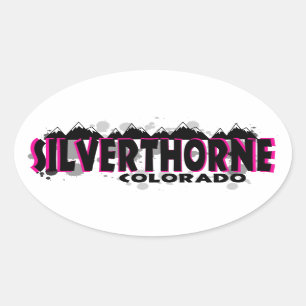Adesivo Oval Neon pink grunge Silvestorne Colorado