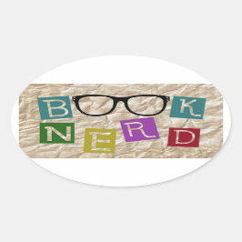 Adesivo Oval Nerd de Livro