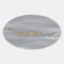 Adesivo Oval Nessie, o monstro do Ness Loch