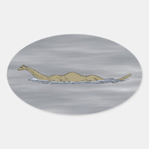 Adesivo Oval Nessie, o monstro do Ness Loch
