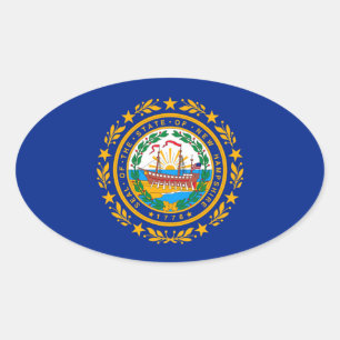Adesivo Oval New Hampshire State Flag Design