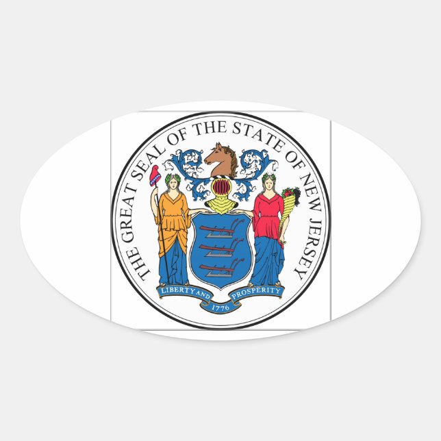 Adesivo Oval New Jersey State Seal (Frente)