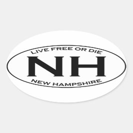 Adesivo Oval NH - New Hampshire