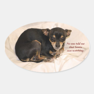 Adesivo Oval Ninguém disse-me que o papai noel estava olhando