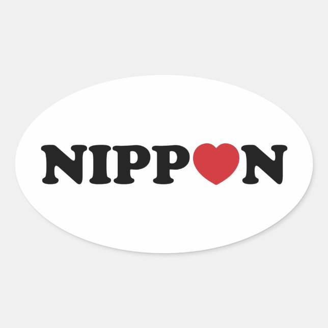 Adesivo Oval Nippon Love Heart (Frente)