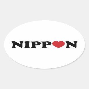Adesivo Oval Nippon Love Heart