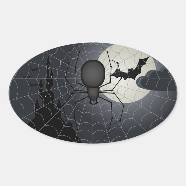 Adesivo Oval Noite dos Stickers Oval de Aranha (Frente)