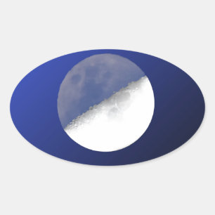 Adesivo Oval Noite e dia tiro de lua