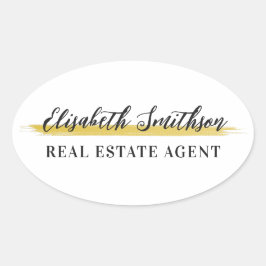 Adesivo Oval Nome de Modelo minimalista e elegante moderno