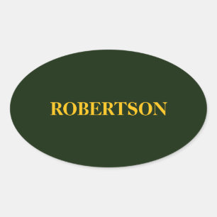 Adesivo Oval Nome personalizado minimalista verde
