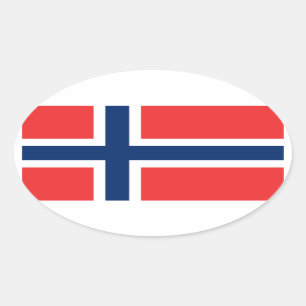 Adesivo Oval Noruega/bandeira norueguesa