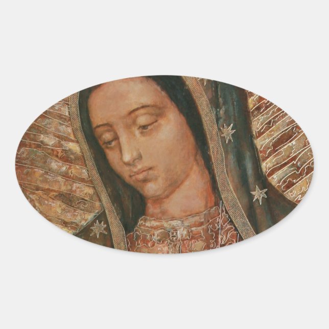 Adesivo Oval nossa dama de guadalupe (Frente)