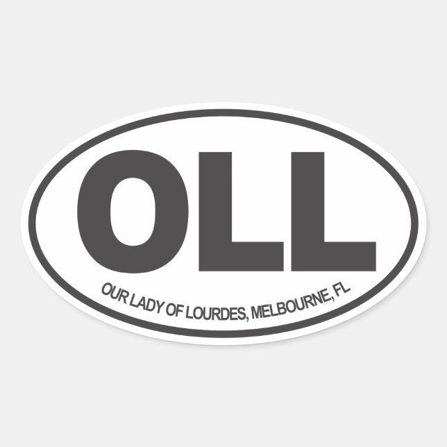 Adesivo Oval Nossa Senhora de Lourdes Oval Sticker (Frente)