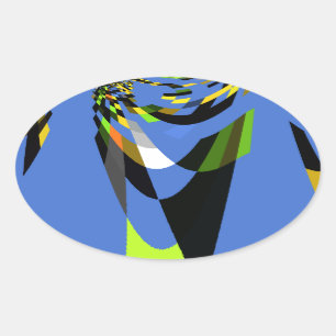 Adesivo Oval Novo Azul