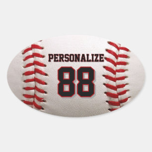 Adesivo Oval Número e Nome Personalizado de Jersey de Beisebol 