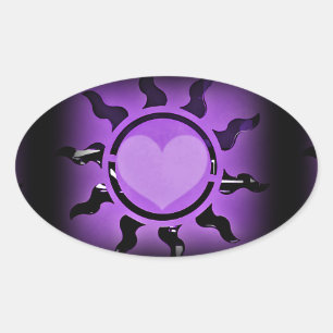 Adesivo Oval O Amor Brilha 4 U_