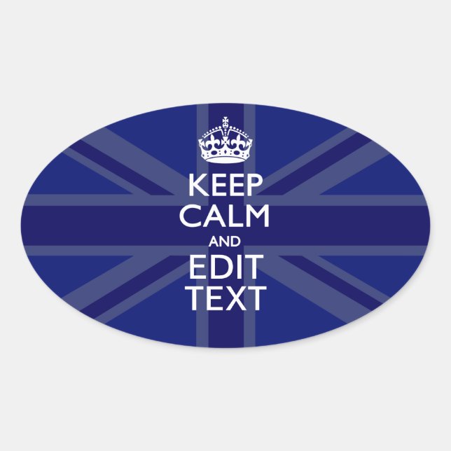 Adesivo Oval O azul da meia-noite mantem a calma para obter seu (Frente)