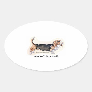 Adesivo Oval O Basset Hound! Vinheta