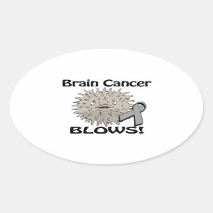 Adesivo Oval O Cancer do cérebro sopra o Design de consciênci