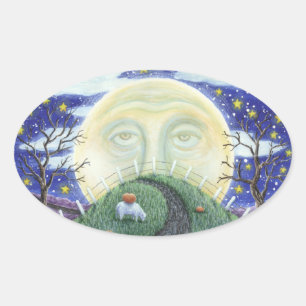 ADESIVO OVAL O HOMEM DE BOMBAS, OS VESTIDOS DE ARTE FOLGA OVAM