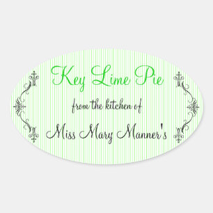 Adesivo Oval O limão listra caseiro