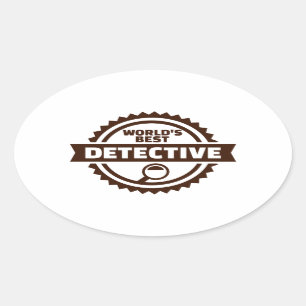 Adesivo Oval O melhor detetive do mundo