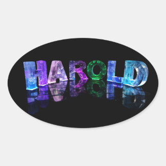 Adesivo Oval O nome Harold em Luzes 3D (Fotografia)