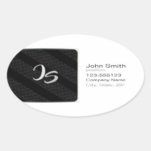Adesivo Oval O presente elegante com personaliza o monograma de