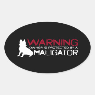 Adesivo Oval O Proprietário Do Aviso Está Protegido Por Um Mali