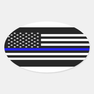 Adesivo Oval O Sinalizador Simbólico de Linha Azul Thin