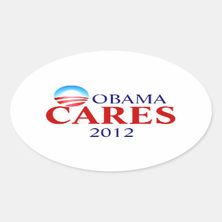 Adesivo Oval Obamacare significa Obama Cares!